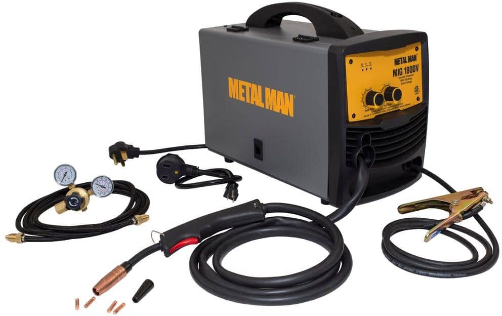 METAL MAN 180 Amp Input Power 120-Volt/240-Volt Dual Voltage MIG and Flux Core Wire Feed Welder