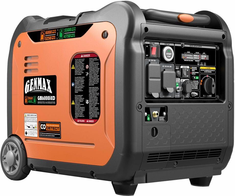 GENMAX 6000 Watt Electric Start Dual Fuel Powered Inverter Generator with 312 cc Engine