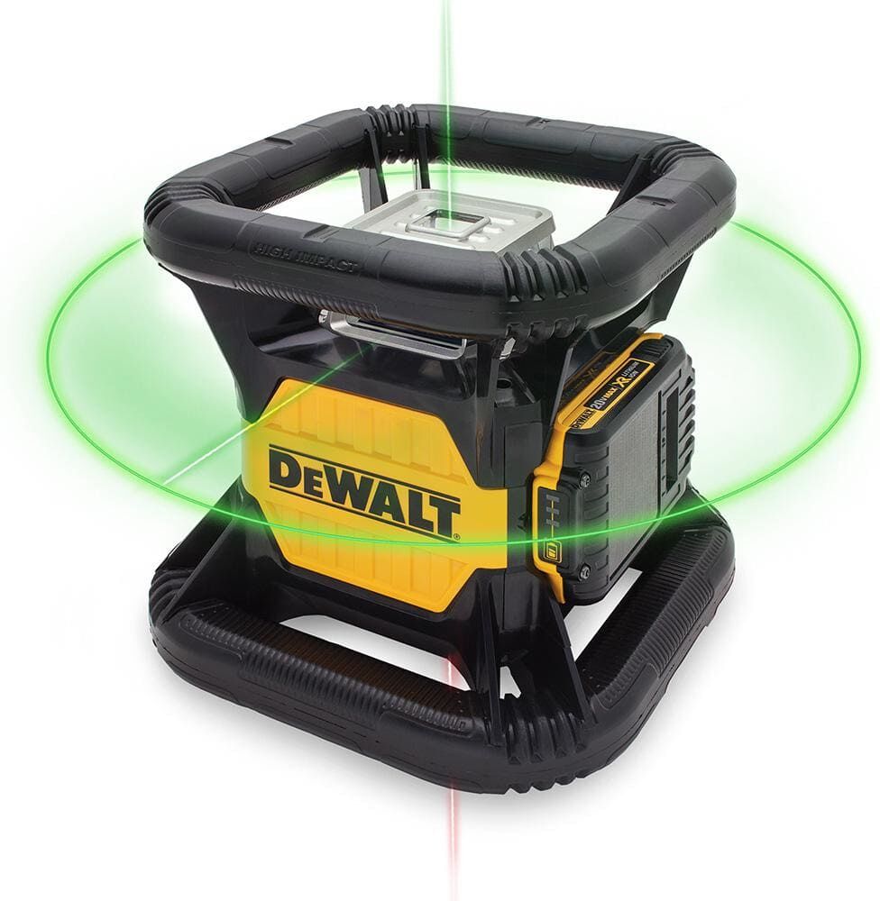 DeWalt 20V MAX Lithium-Ion 250 ft. Green Self-Leveling Rotary Laser Level with 2.0Ah Battery, Charger, and TSTAK Case