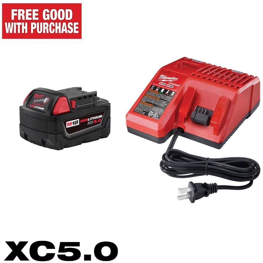 Milwaukee M18 18-Volt Lithium-Ion XC Starter Kit with One 5.0Ah Battery and Charger