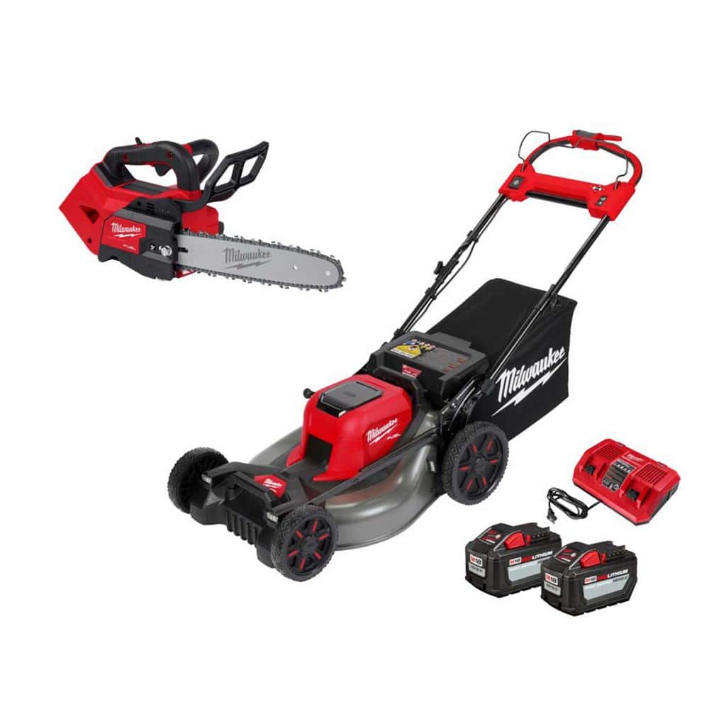 Milwaukee M18 FUEL 12 in. Top Handle 18-Volt Lithium-Ion Brushless Cordless Chainsaw and M18 FUEL 21 in. Dual Battery Mower Kit