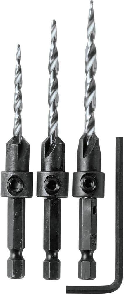 Makita 1/4 in. Countersink with Drill Bit Set with Hex Wrench (3-Piece)