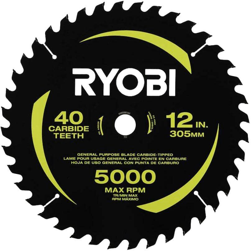 RYOBI 12 in. 40 Carbide Teeth Thin Kerf Miter Saw Blade