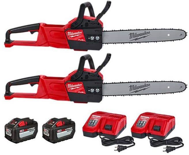 Milwaukee M18 FUEL 16 in. 18V Lithium-Ion Brushless Battery Chainsaw Kit w/12.0Ah Battery and Rapid Charger(2-Tool)