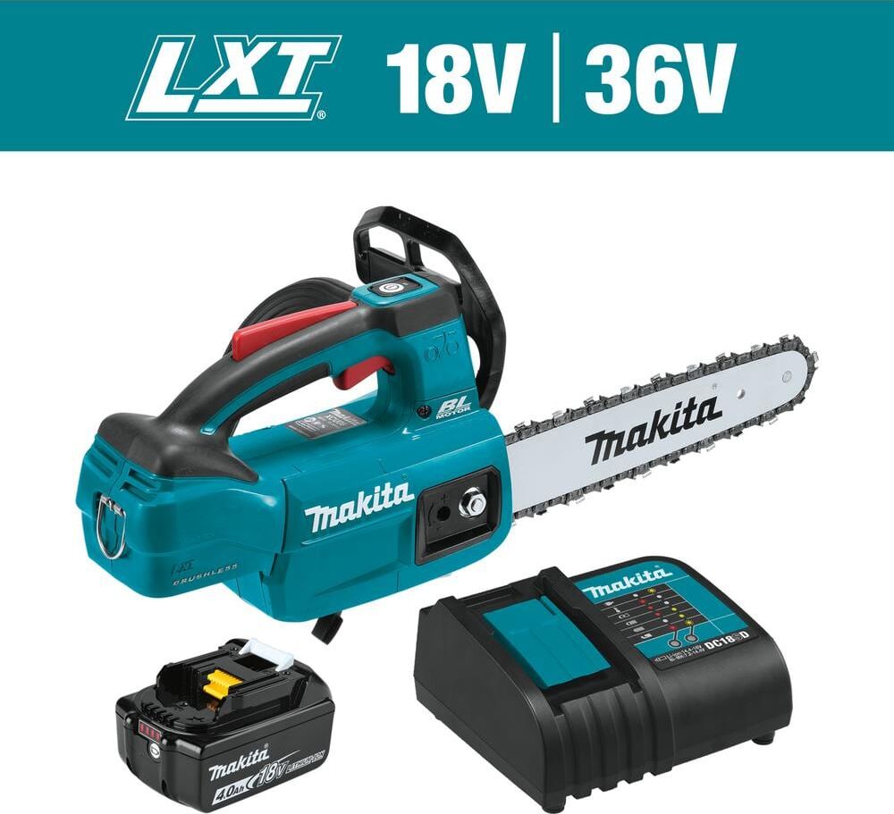 Makita LXT 10 in. 18V Lithium-Ion Brushless Electric Battery Chainsaw Kit (4.0Ah)