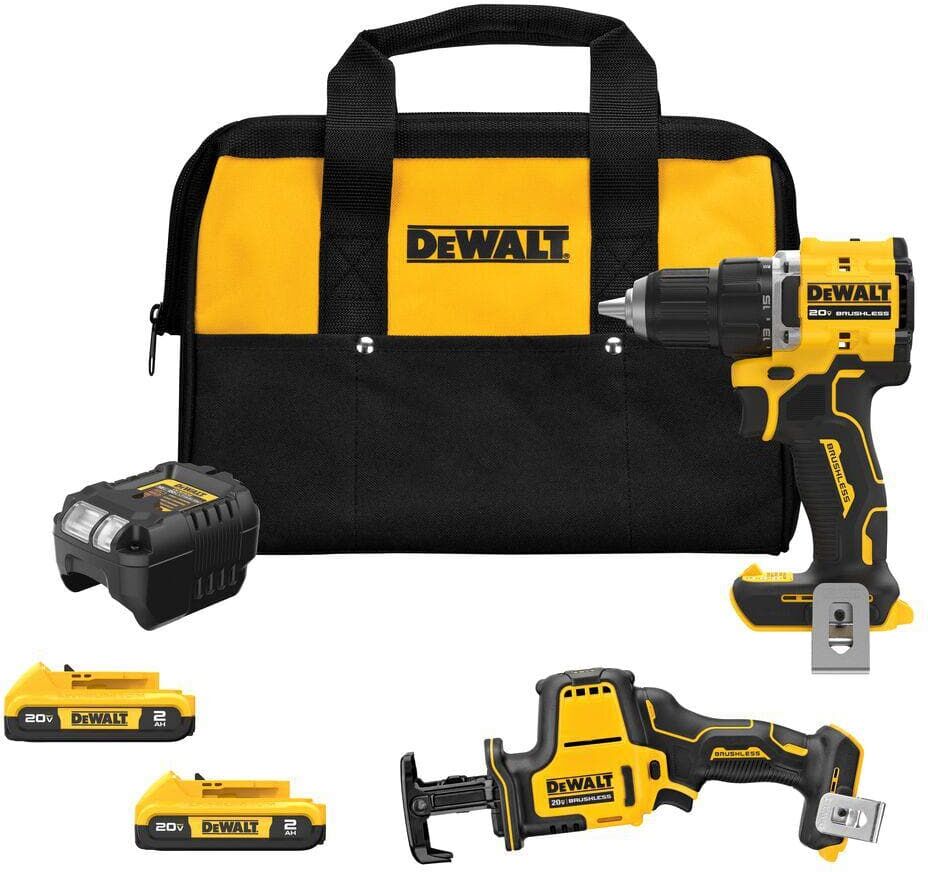 DeWalt ATOMIC 20V MAX Lithium-Ion Cordless 2-Tool Combo Kit with 2-Batteries, Charger and Bag