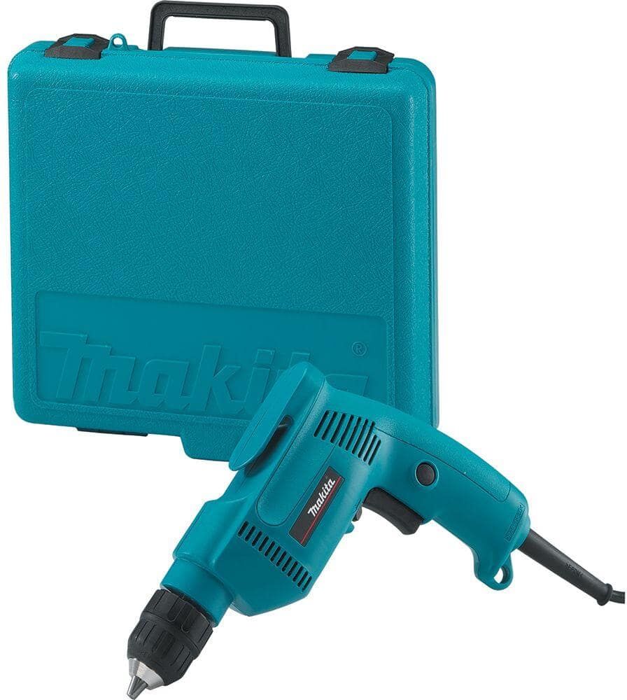 Makita 4.9 Amp 3/8 in. Corded Low Noise (79dB) Variable Speed Drill with Keyless Chuck and Hard Case