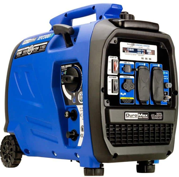 DUROMAX 2,300-Watt/1,800-Watt Recoil Start Dual Fuel Portable Digital Inverter Generator 50-State