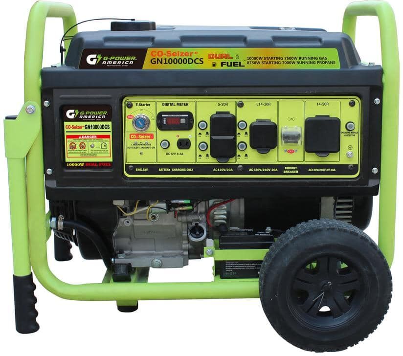 Green-Power 10000-Watt Electric Start Gasoline/Propane Portable Generator with CO Detector