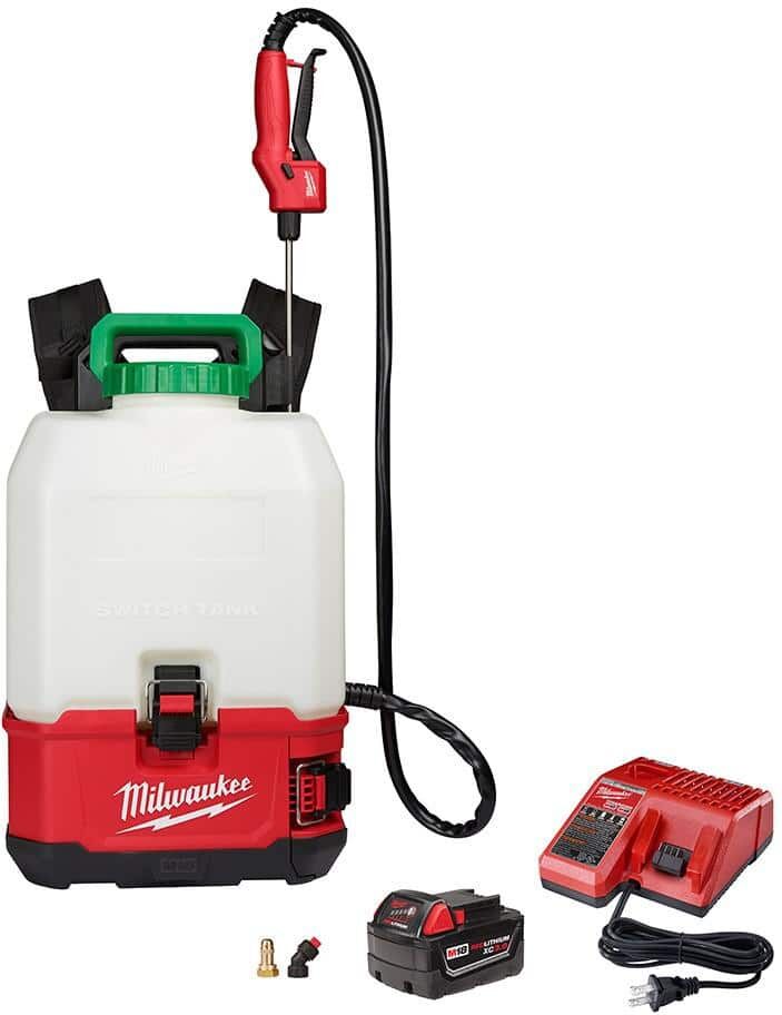 Milwaukee M18 18-Volt 4 Gal. Lithium-Ion Cordless Switch Tank Backpack Pesticide Sprayer Kit with 3.0 Ah Battery and Charger