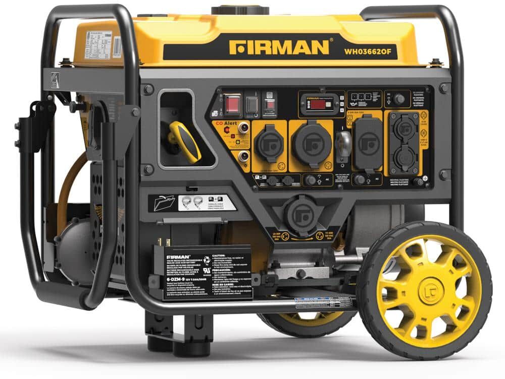 FIRMAN 4200-Watt/3650-Watt Dual Fuel Portable Inverter Generator with Electric Start, CO Alert Technology and RV Adapter