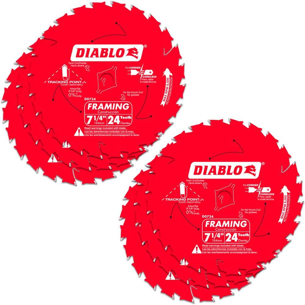 DIABLO 7-1/4 in. x 24T Pro Saw Blade (6-Pack)