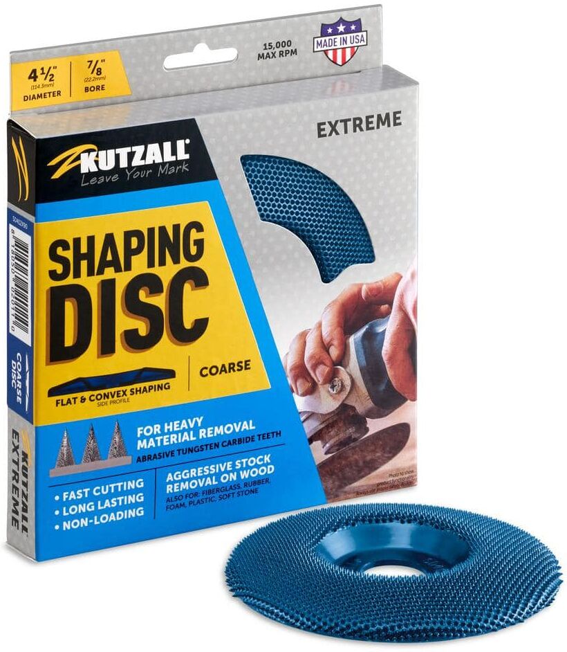 KUTZALL 4-1/2 in. 7 8 in. Bore Extreme Shaping Disc - Tungsten Carbide Teeth Coarse