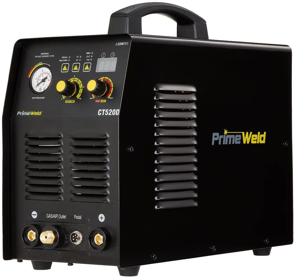 PrimeWeld 50 Amp Plasma Cutter, 200A TIG/Stick Welder Combo Machine 1/2 in. Clean Cut, 110/220-Volt CT520D