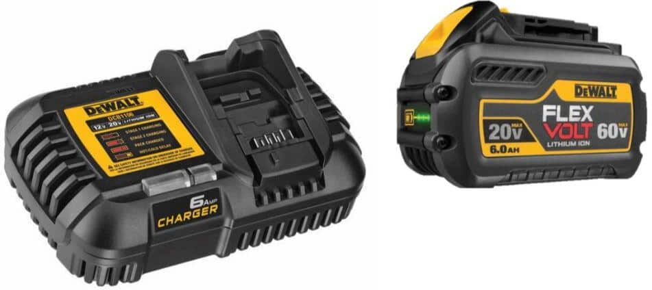 DeWalt FLEXVOLT 20V/60V MAX Lithium-Ion 6.0Ah Battery Pack with 6 Amp Output Charger