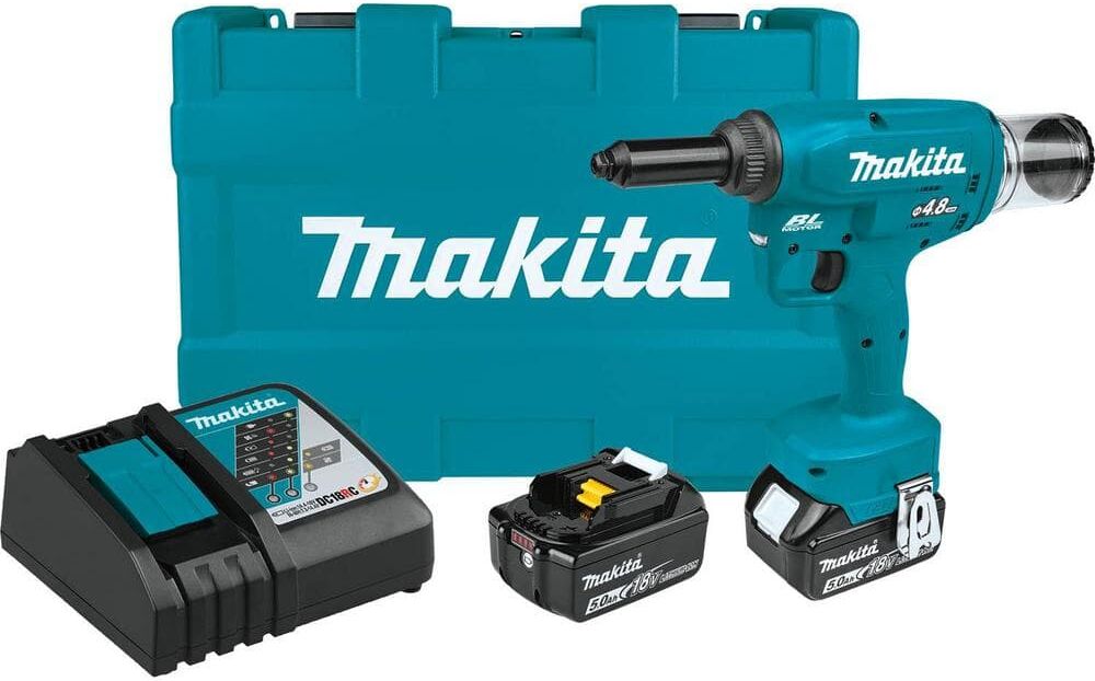 Makita 18V LXT Lithium-Ion Brushless Cordless Rivet Tool Kit, 5.0Ah