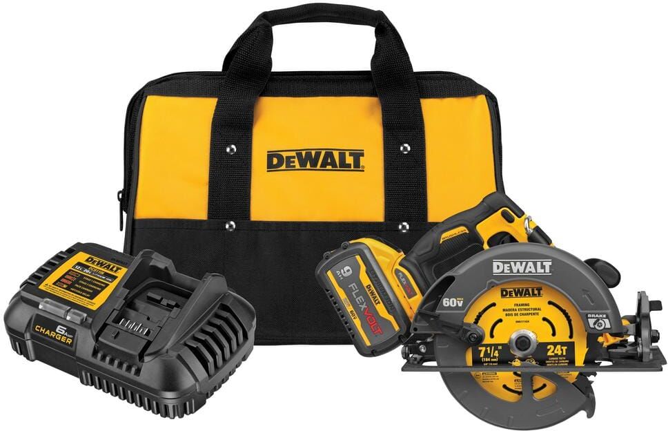 DeWalt FLEXVOLT 60V MAX Cordless Brushless 7-1/4 in. Sidewinder Style Circular Saw with Brake with (1) FLEXVOLT 9.0Ah Battery