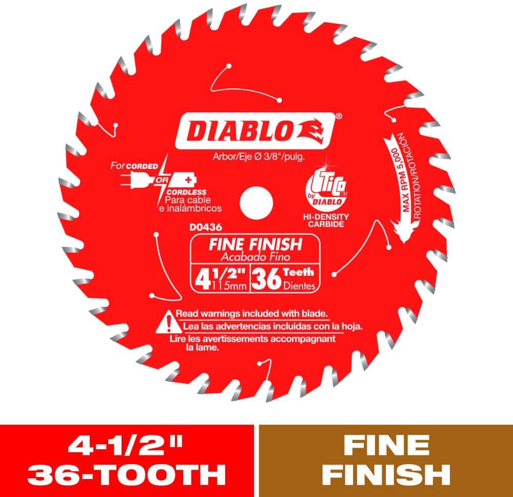 DIABLO 4-1/2in. x 36-Teeth Fine Finish Saw Blade for Wood