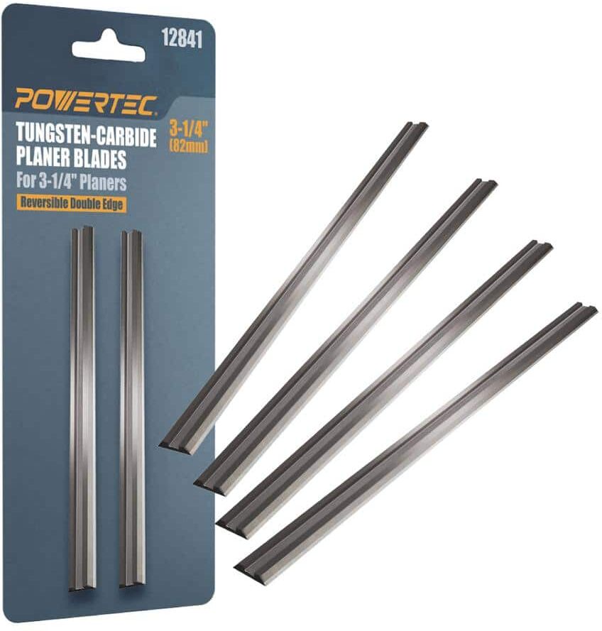 POWERTEC 3-1/4 in. Tungsten Carbide Hand Held Planer Blades Replacement for Bosch, DeWalt, Makita, Porter Cable, Ryobi (6-Pack)