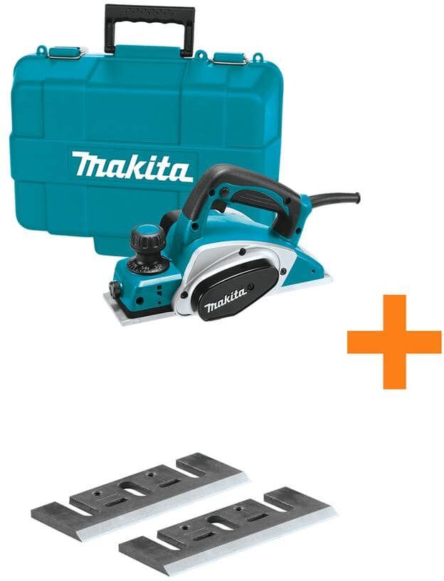 Makita 6.5-Amp Corded 3.25 in. Planer Kit, Blade Set and Hard Case with 3.25 in. High Speed Steel Planer Blades