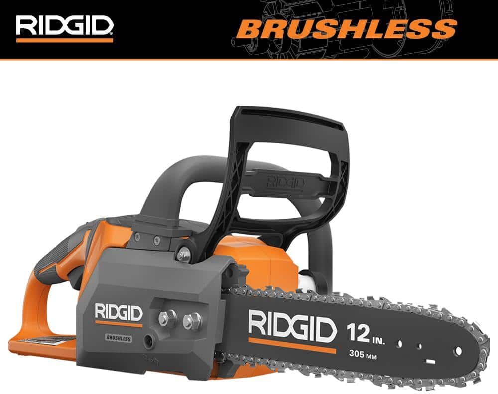 RIDGID 18V Brushless 12 in. Cordless Chainsaw and Brushless Cordless Pruner (Tool Only)