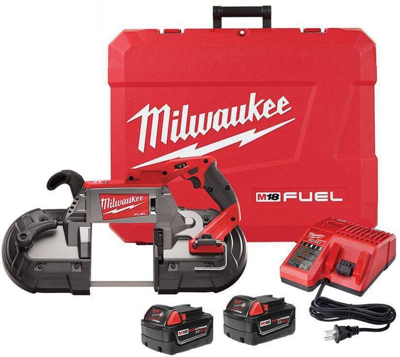 Milwaukee M18 FUEL 18V Lithium-Ion Brushless Cordless Deep Cut Band Saw with Two 5.0Ah Batteries, Charger, Hard Case