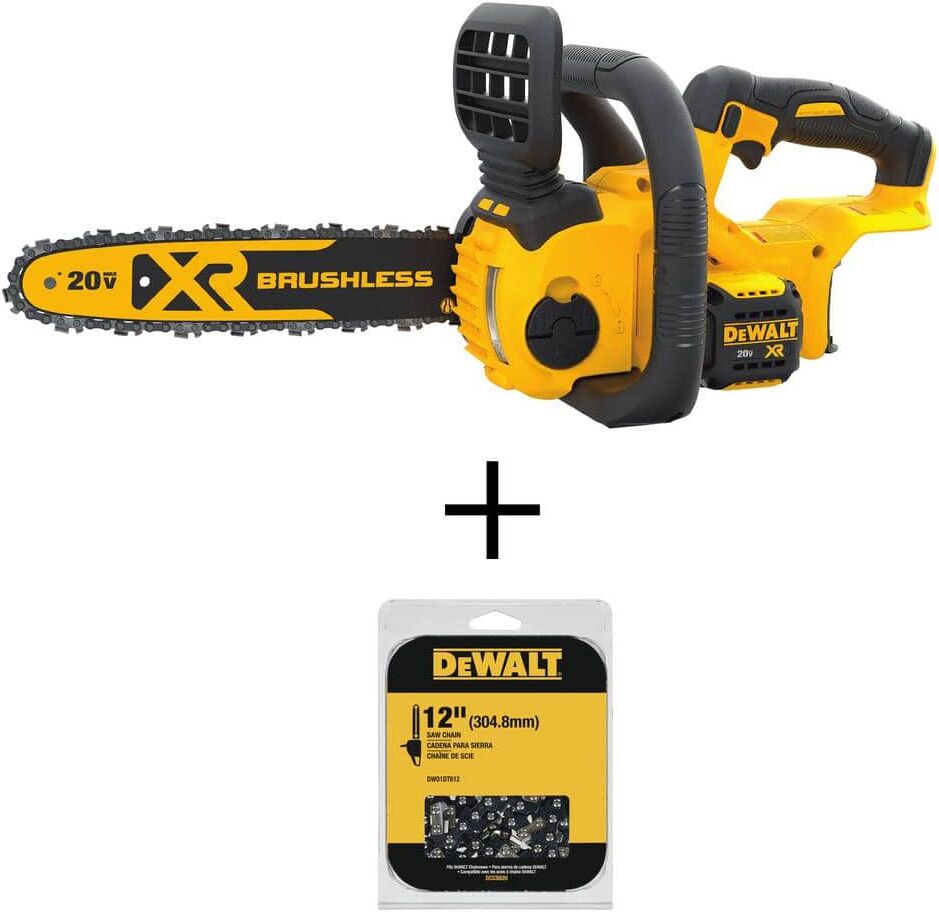 DeWalt 20V MAX 12in. Brushless Battery Powered Chainsaw, Tool Only (45 Link)