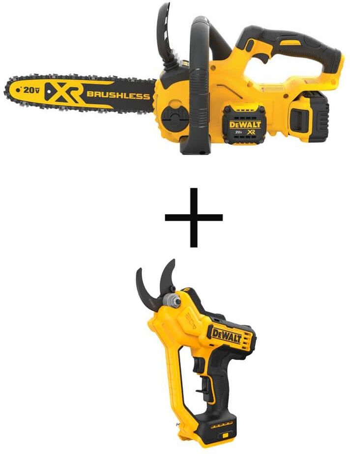 DeWalt 20V MAX 12 in. Brushless Battery Powered Chainsaw Kit & Pruner with (1) 5.0 Ah Battery & Charger