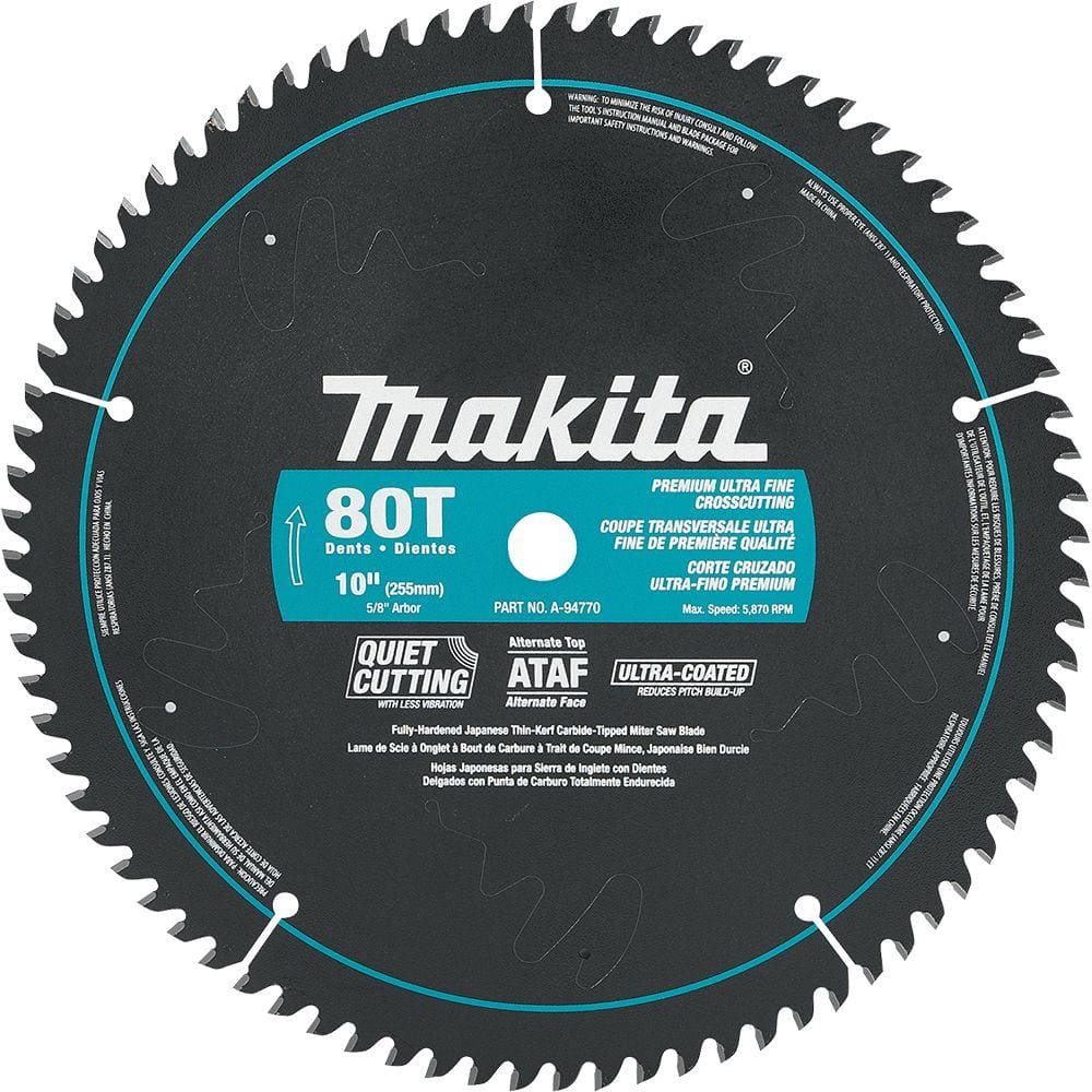 Makita 10 in. x 5/8 in. Ultra-Coated 80 TPI Miter Saw Blade