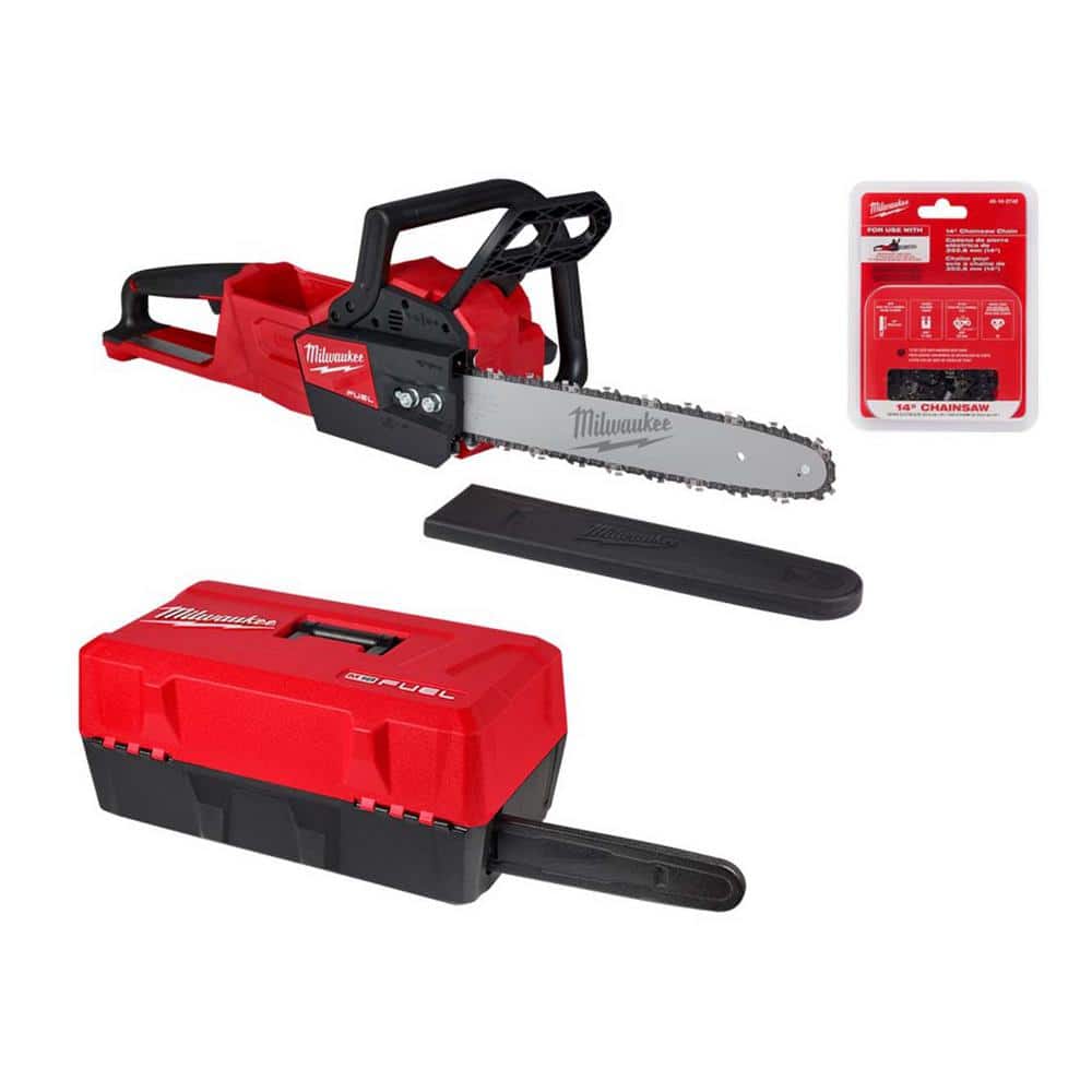 Milwaukee M18 FUEL 14 in. 18-Volt Lithium-Ion Brushless Cordless Chainsaw with 14 in. Chainsaw Chain & Case
