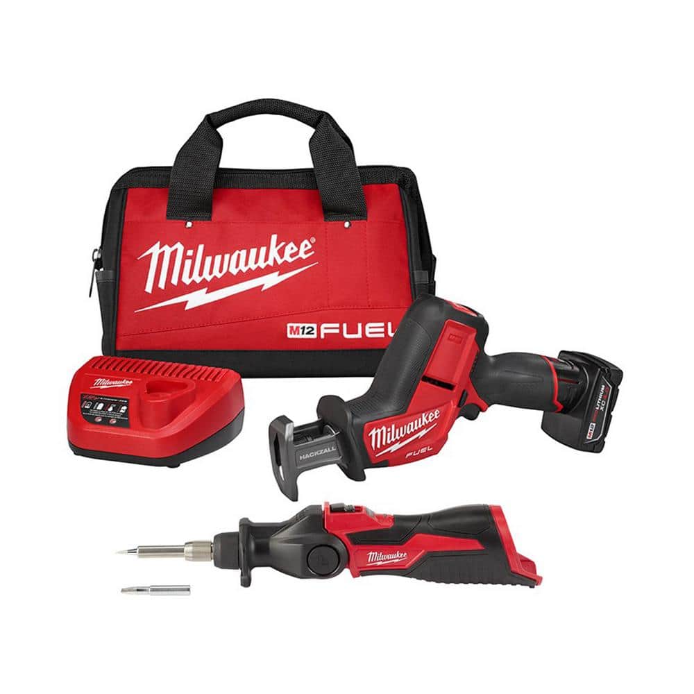 Milwaukee M12 FUEL 12V Lithium-Ion Cordless HACKZALL Reciprocating Saw Kit with M12 Soldering Iron