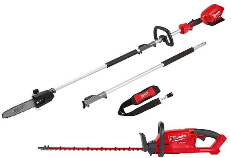 Milwaukee M18 FUEL 10 in. 18V Lithium-Ion Brushless Electric Cordless Pole Saw & M18 FUEL 24 in. Hedge Trimmer Combo Kit (2-Tool)