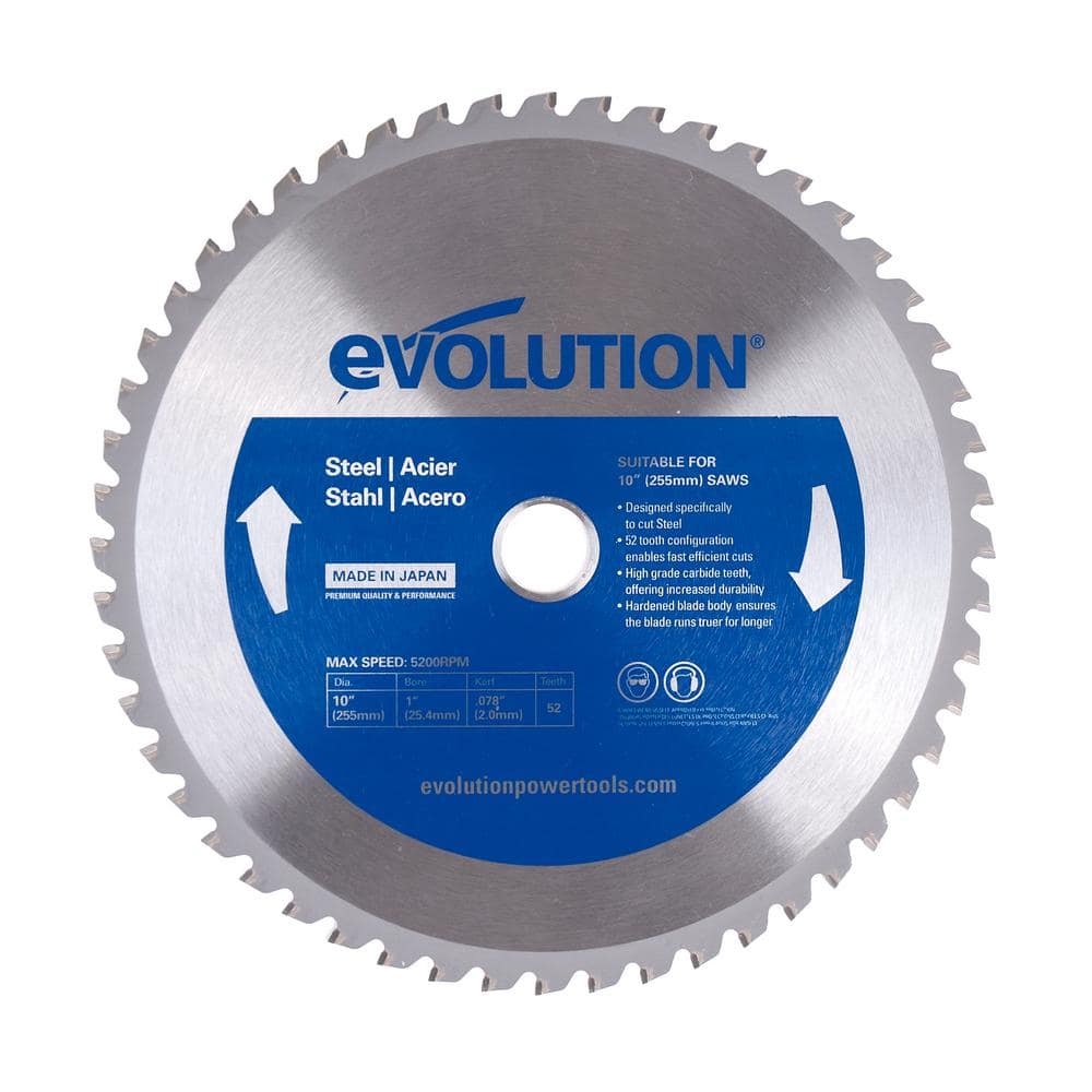 Evolution Power Tools 10 in. 52-Teeth Mild Steel Cutting Saw Blade