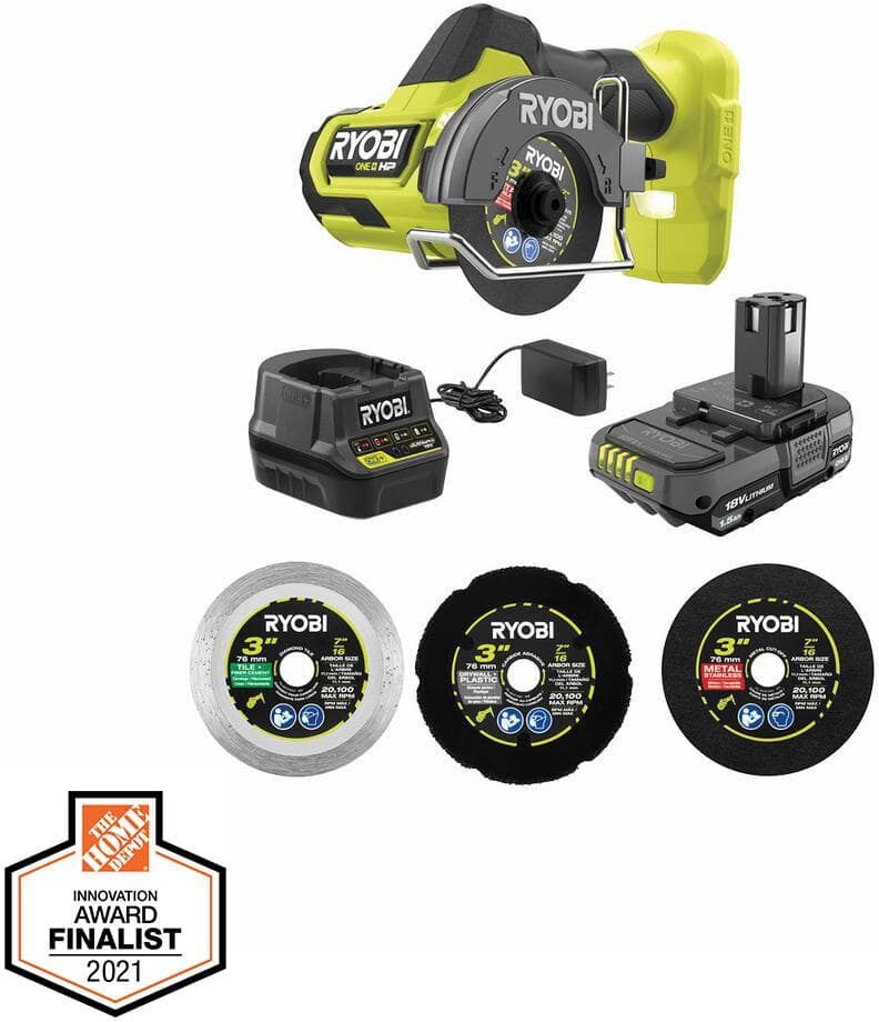 RYOBI ONE+ HP 18V Brushless Cordless Compact Cut-Off Tool Kit with 1.5 Ah Battery and 18V Charger