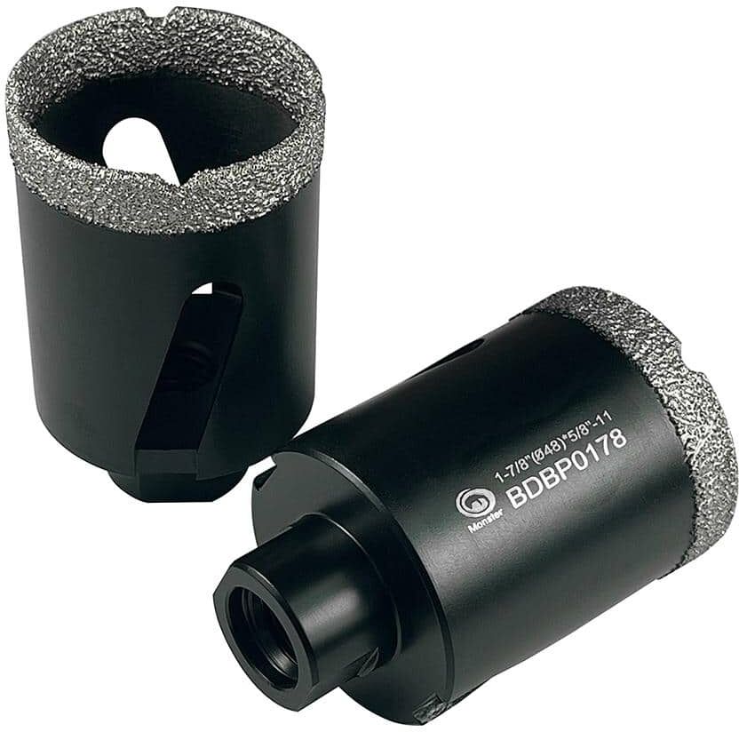 Monster Cable 1-7/8 in. Brazed Diamond Core Bit/Hole Saw for Granite, Quartzite, Marble, Concrete, Porcelain, Ceramic and Other Stones