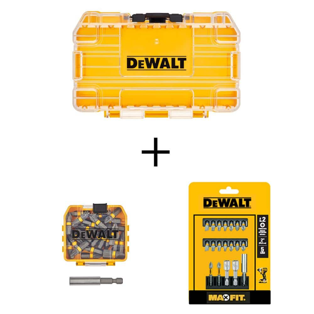 DeWalt Accessory Storage Case with MAXFIT 1 in. Bit Set (31-Pieces) w/ Holder and MAXFIT 1 in. Bit Set (19-Pieces) with Holder