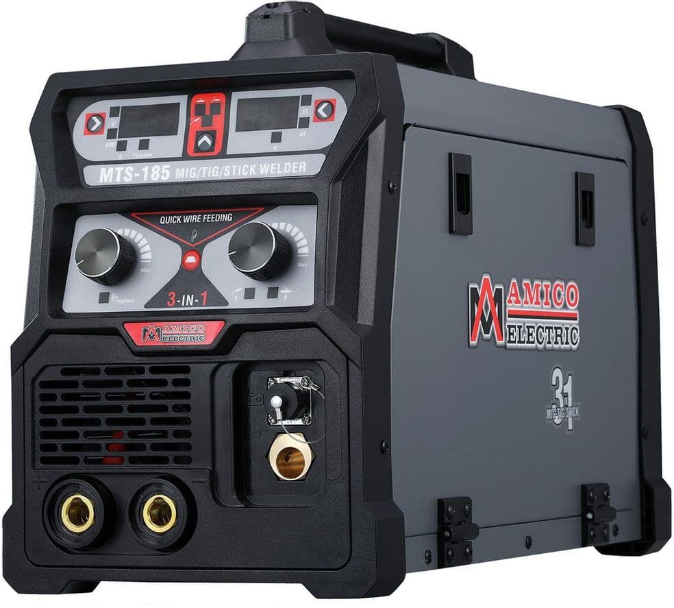 AMICO POWER MTS-185,185-Amp MIG Flux-cored Lift-TIG Stick Arc Welder, 100-250V, Compatible Spool Gun: SPG15180