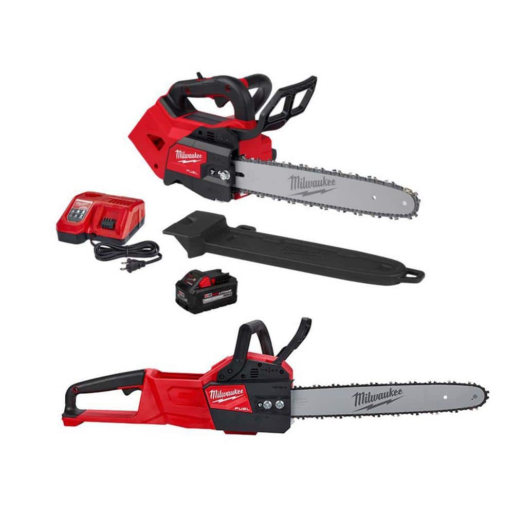 Milwaukee M18 FUEL 14 in. Top Handle 18V Lithium-Ion Brushless Cordless Chainsaw 8.0 Ah Kit w/16 in. Chainsaw (2-Tool)