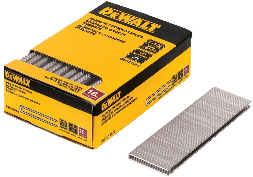 DeWalt 1/4 in. x 1-1/2 in. 18-Gauge Glue Collated Crown Finishing Staple (2500 Pieces)