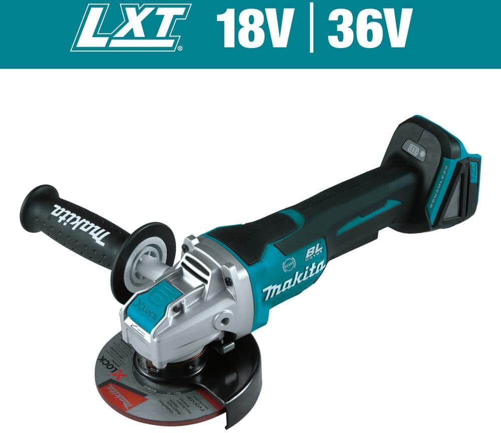 Makita 18V LXT Lithium-Ion Brushless Cordless 4-1/2 in./5 in. Paddle Switch X-LOCK Angle Grinder with AFT, Tool Only