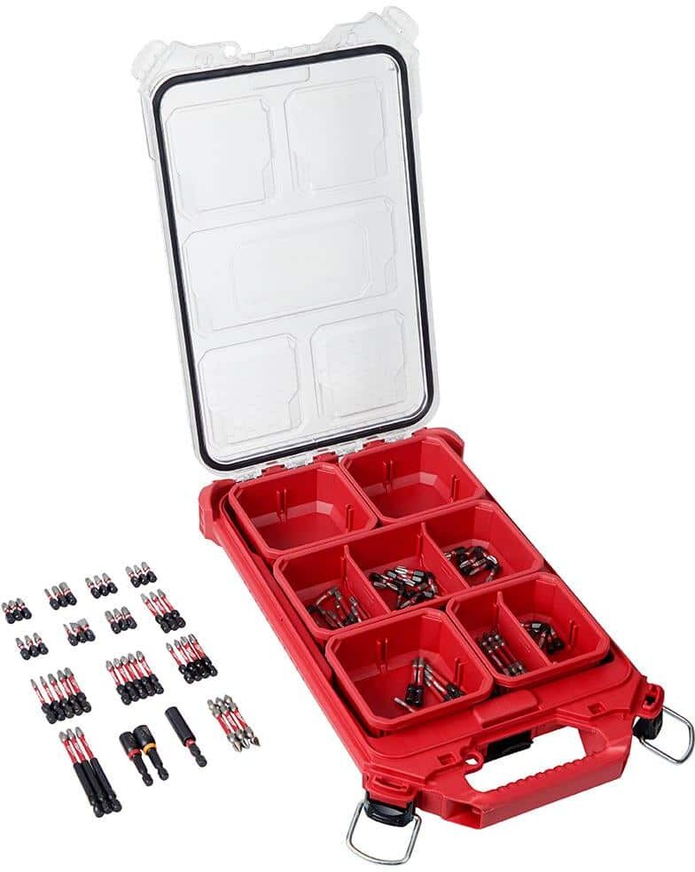 Milwaukee SHOCKWAVE Impact Duty Alloy Steel Screw Driver Bit Set with PACKOUT Case (100-Piece)