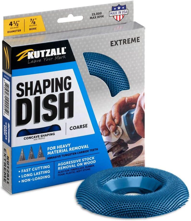 KUTZALL 4-1 2 in. 7 8 in. Bore Extreme Shaping Dish - Tungsten Carbide Teeth Coarse