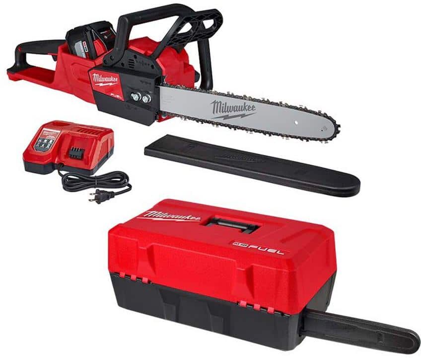 Milwaukee M18 FUEL 16 in. 18V Lithium-Ion Battery Brushless Cordless Chainsaw Kit w/12.0 Ah Battery, Charger, Chainsaw Case