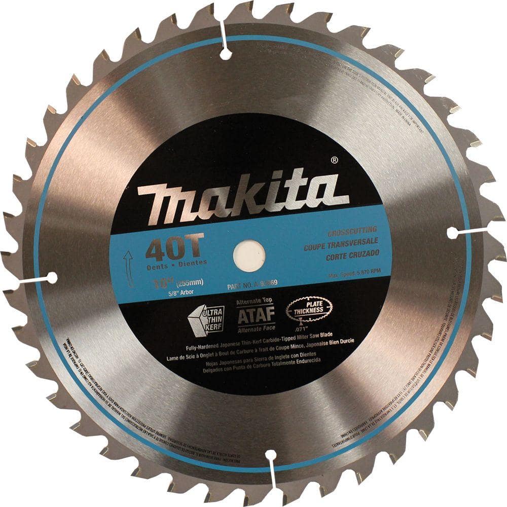 Makita 10 in. x 5/8 in. 40 TPI Micro-Polished Miter Saw Blade