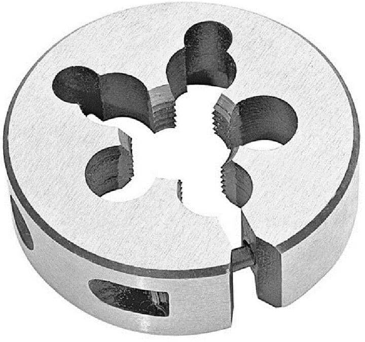 Drill America m19 x 0.5 x 1-1/2 in. Outside Diameter High Speed Steel Round Threading Die, Adjustable