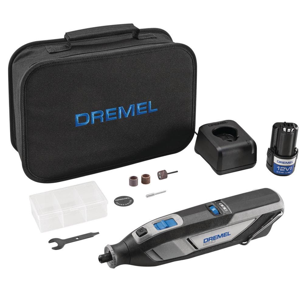 Dremel 12V Li-Ion 2-Amp Variable Speed Cordless Rotary Tool Kit with 2Ah Battery, 1 Charger, 5 Accessories and Storage Bag