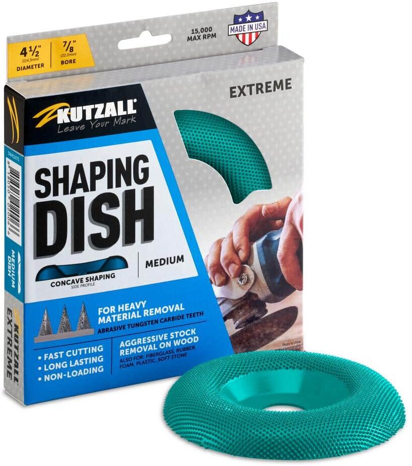 KUTZALL 4-1 2 in. 7 8 in. Bore, Extreme Shaping Dish - Tungsten Carbide Teeth, Medium