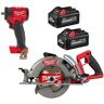 Milwaukee M18 FUEL 18V Lithium-Ion Cordless 7-1/4 in. Rear Handle Circ Saw w/3/8 in. Impact Wrench w/Two 6 Ah HO Batteries