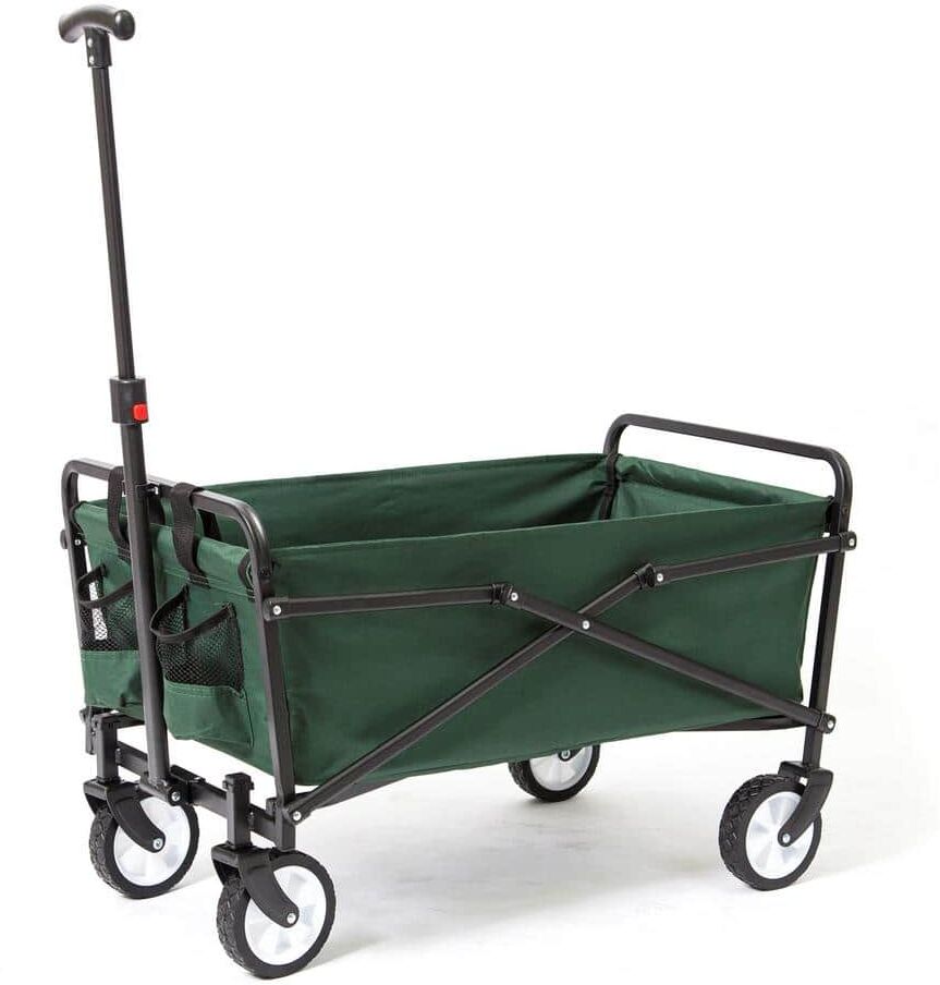 SEINA 150 lbs. Capacity Heavy-Duty Compact Folding Outdoor Utility Cart in Green