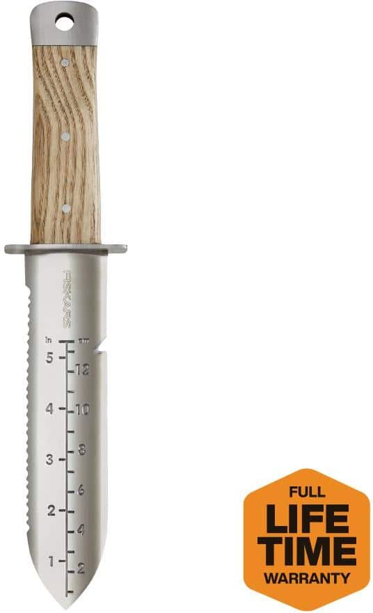 Fiskars Hori Hori 7 In. Stainless Steel Blade Wood Handle Gardening Knife